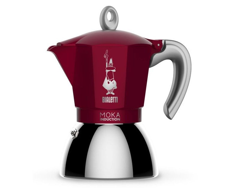 Bialetti Moka Induktion, Rot, Espressokocher für 2 Tassen Bialetti Moka Induktion, Rot, Espressokocher für 2 Tassen
